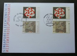 Liechtenstein Singapore Joint Issue 2014 (joint FDC) *dual Cancellation - Covers & Documents