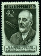 Russia 1951 Scientists,Tsiolkovsky,Rocket Scientist,Mi.1577,MLH - Unused Stamps