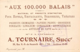 Vieux Papiers    Carte Commerciale  12x8 Cm. Maison Tournaire Rue De Nazareth 75003 Paris  Produits          (voir Scan) - Altri & Non Classificati