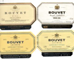 4 étiquettes Vins Saumur Bouvet. Méthode Traditionnelle Et Champenoise. - Otros & Sin Clasificación