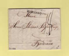 Dunkerque - Nord - 1789 - Utilisation Tardive De La Griffe De 38mm - Courrier Pour Bordeaux - 1701-1800: Precursors XVIII