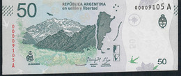 ARGENTINA P363 50 Pesos 2018 LOW # 00009105A UNC. - Argentina