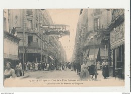 PARIS JUILLET 1912 CLOU DE LA FETE NATIONALE DU QUARTIER DE PLAISANCE CARREFOUR RUES DE VANVES ET GERGOVIE CPA BON ETAT - Arrondissement: 14