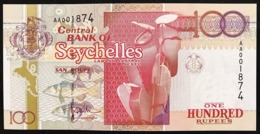 Seychelles 100 RUPEES  1998 Pick#39 AA PREFIX UNC 001874  LOTTO 2952 - Seychellen