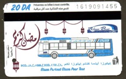 1 Ticket Transport Algeria Bus ERROR DATE Algiers Alger - Biglietto Dell'autobus - 1 Busticket - 2 Scans - Mundo