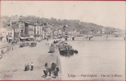 CPA Liége - Pont Léopold - Vue Sur La Meuse Luik Peniche Barge Binnenschip Binnenscheepvaart CPA Muurreclame Publicite - Houseboats