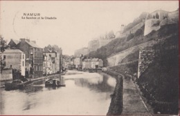 Namur La Sambre Et La Citadelle Peniche Barge Binnenschip Binnenscheepvaart CPA (En Très Bon état) - Embarcaciones