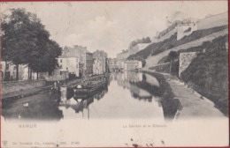 Namur La Sambre Et La Citadelle Peniche Barge Binnenschip Binnenscheepvaart CPA - Houseboats