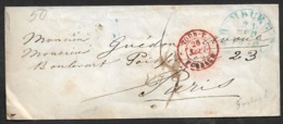 1850 THURN & TAXIS - K1 HOMBURG (Blau) über FORBACH N. PARIS - Other & Unclassified
