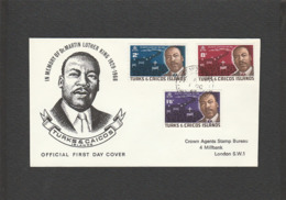 Martin Luther King - FDC Turk And Caicos Islands - - Martin Luther King