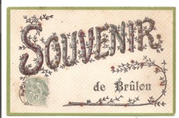 72 - Souvenir De BRULON. Paillettes. - Brulon