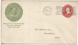 ESTADOS UNIDOS ENTERO POSTAL  NATIVO DOE  WAH JACK DOWAGIAC MICHIGAN 1911 - American Indians