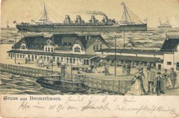 Bremerhaven : Gruss Aus ( Litho / Schepen) 1901 - Bremerhaven