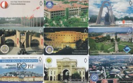 Turkey, N-369 And 377, Set Of 9 Cards, Universities, 2 Scans. - Turquie