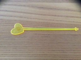 Touilleur "coeur" (orange) - Swizzle Sticks