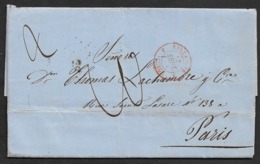 1859 LAC CHIAVARI ( ITALIE) A PARIS - Entrée SARDAIGNE 13 SEPT CULOZ - Via Genova - 1849-1876: Klassik