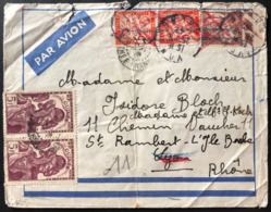 Lettre Guinée N°144 Taxée En Arrivée Avec Quadricolore De Taxes Duval N°40A, 42, 42A & 66 TTB - Brieven En Documenten