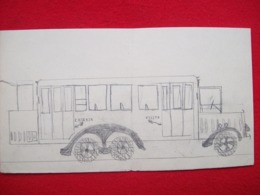 DISEGNO ANNO 1933/34 AUTOBUS / BUS Fatto Da Bambino - Camions