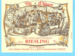 Etiquette-Vin D'Alsace-Riesling- Schueller à Ammerschwihr - Riesling