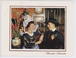 Bonne Année : Couple Coiffe Costume Pendule (cp Double Veoux éd Jean Audierne) - Autres Communes