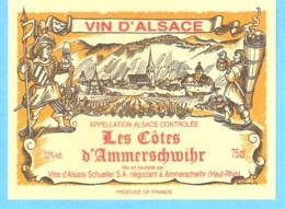 Etiquette-Vin D'Alsace-Les Côtes D'Ammerschwihr- Schueller à Ammerschwihr - Riesling