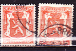 Belgien Belgium Belgique - Staatswappen (OBP: 419 + 419b) 1936 - Gest Used Obl - 1977-1985 Figuras De Leones