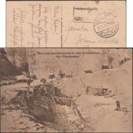 Allemagne 1916. Carte De Franchise Militaire. Occupation De La France. Mines Calcaires / Craie En Champagne - Altri & Non Classificati