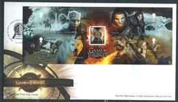 GROSSBRITANNIEN GRANDE BRETAGNE GB 2018 M/S GAME OF THRONES FDC SG MS4043 MI B112-4151-55 YT F4554-58 SC 3691-95 - 2011-2020 Decimal Issues