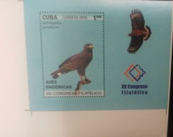 O) 2018 CUBA - CARIBBEAN, IMPERFORATED -XV PHILATELIC CONGRESS, ENDEMIC BIRD -IN DANGER OF EXTINCTION  BUTEOGALLUS GUNDL - Imperforates, Proofs & Errors