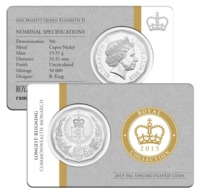 AUSTRALIA • 2015 • 50c • Longest Reigning Commonwealth Monarch • Uncirculated Coloured Coin In Card - Autres & Non Classés