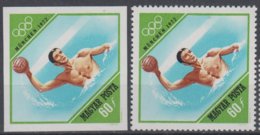 HUNGARY 1972 WATER POLO OLYMPIC GAMES PERFORATED AND IMPERFORATED - Water Polo