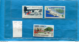 MAYOTTE* 3 Timbres Neufs***SANS CH Poste Aérienne N°1+2+ 5 Cote 29.30 Eu - Airmail