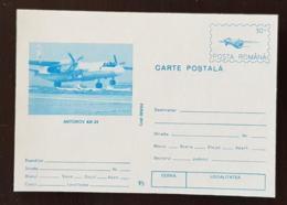 ROUMANIE Avion, Avions, Plane, ENTIER POSTAL Illustré émis En 1994. Antonov  AN 24 - Vliegtuigen