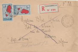 MADAGASCAR - 1940 - ENVELOPPE FM RECOMMANDEE De La GENDARMERIE De TANANARIVE (VOIR DOS) => MASCARA (ALGERIE) ! - Lettres & Documents