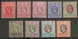 SOMALILAND 1912 - 1919 ALL DIFFERENT VALUES TO 12a BETWEEN SG 61a And SG 68 MOUNTED MINT Cat £51+ - Somaliland (Protectorat ...-1959)