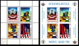 Yugoslavia 1990 Chess Mi#Block 38 And 39, Mint Never Hinged - Unused Stamps