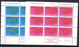 Yugoslavia Republic 1972 Europa-CEPT Mi#1457-1458 Mint Never Hinged Kleinbogen (Minisheet) - Unused Stamps