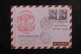 AUTRICHE - Carte Par Ballon En 1963, Affranchissement Et Cachets Plaisants - L 44520 - Per Palloni