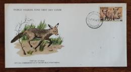 BOTSWANA Canidés, Canidé, Renard, Renards. Yvert N°336 FDC Premier Jour. 1977 - Andere & Zonder Classificatie