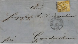 1864- Cover Fr. N° 14 Yellow  Cancelled 8 To Gandersheim - Brunswick