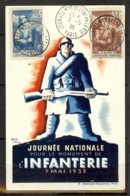 N° 386/387OBLITERES JOURNEE DE L'INFANTERIE DU 07/05/39 SUR CARTE MAXIMUM - 1930-1939