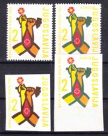 Yugoslavia Republic Red Cross 1961 Mi#26 A And B And Porto Mi#22 A And B - Perforated And Imperf, Mint Never Hinged - Unused Stamps