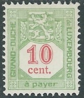 1922 LUSSEMBURGO SEGNATASSE 10 CENT MH * - RB16-2 - Strafport