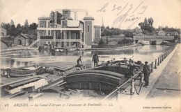 Thème    Navigation Fluviale .Péniche Écluse.Bac  62 Arques   Canal De Neufossé  L'ascenceur De Fontinette   (voir Scan) - Hausboote