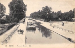 Thème    Navigation Fluviale .Péniche Écluse.Bac   51   Reims  Anes Attelés   (voir Scan) - Chiatte, Barconi