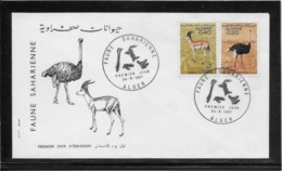 Thème Animaux - Antilope, Autruche - Algérie - Enveloppe - Other & Unclassified