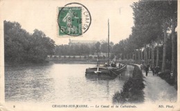 Thème    Navigation Fluviale .Péniche Écluse.Bac   51   Chalons Sur Marne   Anes Attelés   (voir Scan) - Houseboats