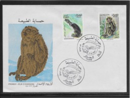 Thème Animaux - Otarie, Singe - Algérie - Enveloppe - Other & Unclassified