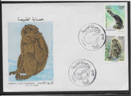 Thème Animaux - Otarie, Singe - Algérie - Enveloppe - Other & Unclassified