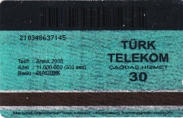 Turkey, N-134b,Telephone , Binsekizyüzyetmissekiz - 1878, 2 Scans.   Manufacturer: Plastekn  Misprinted Back - Turquie
